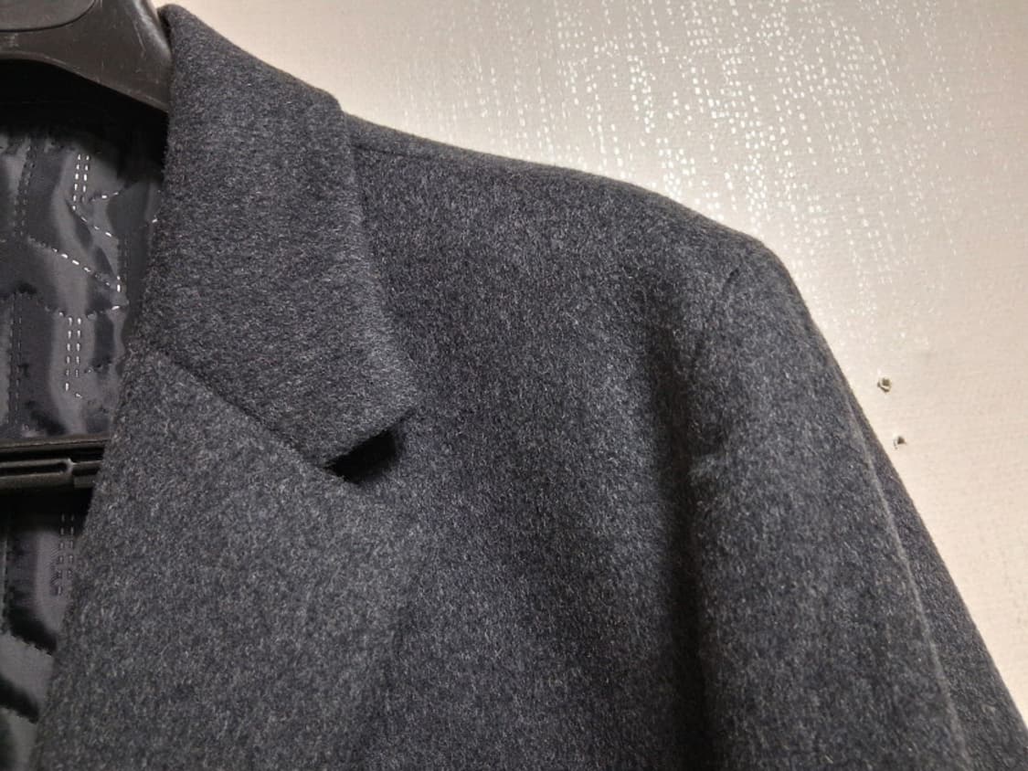 GARNET캐시미어20% 순모모직롱코트 진회색 누빔안감 두터운 110 상품이미지4