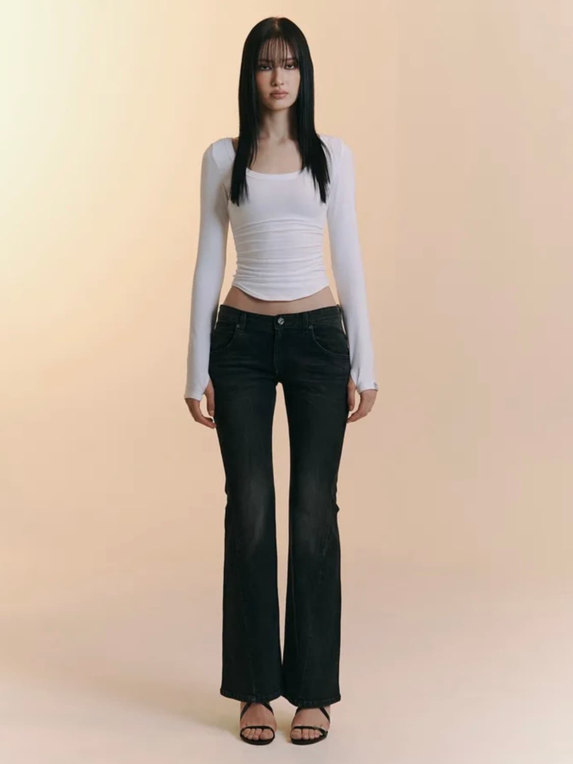 플노팔 25빈티지 워싱 부츠컷데님 딥그레이 상품이미지1