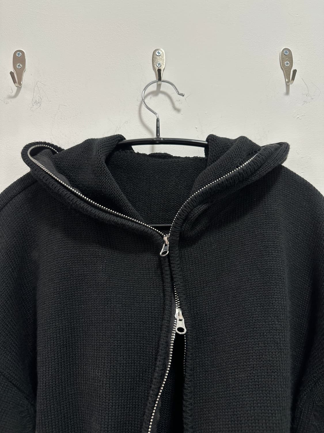 Distressed cut line 2 way full zip hoodi 상품이미지8