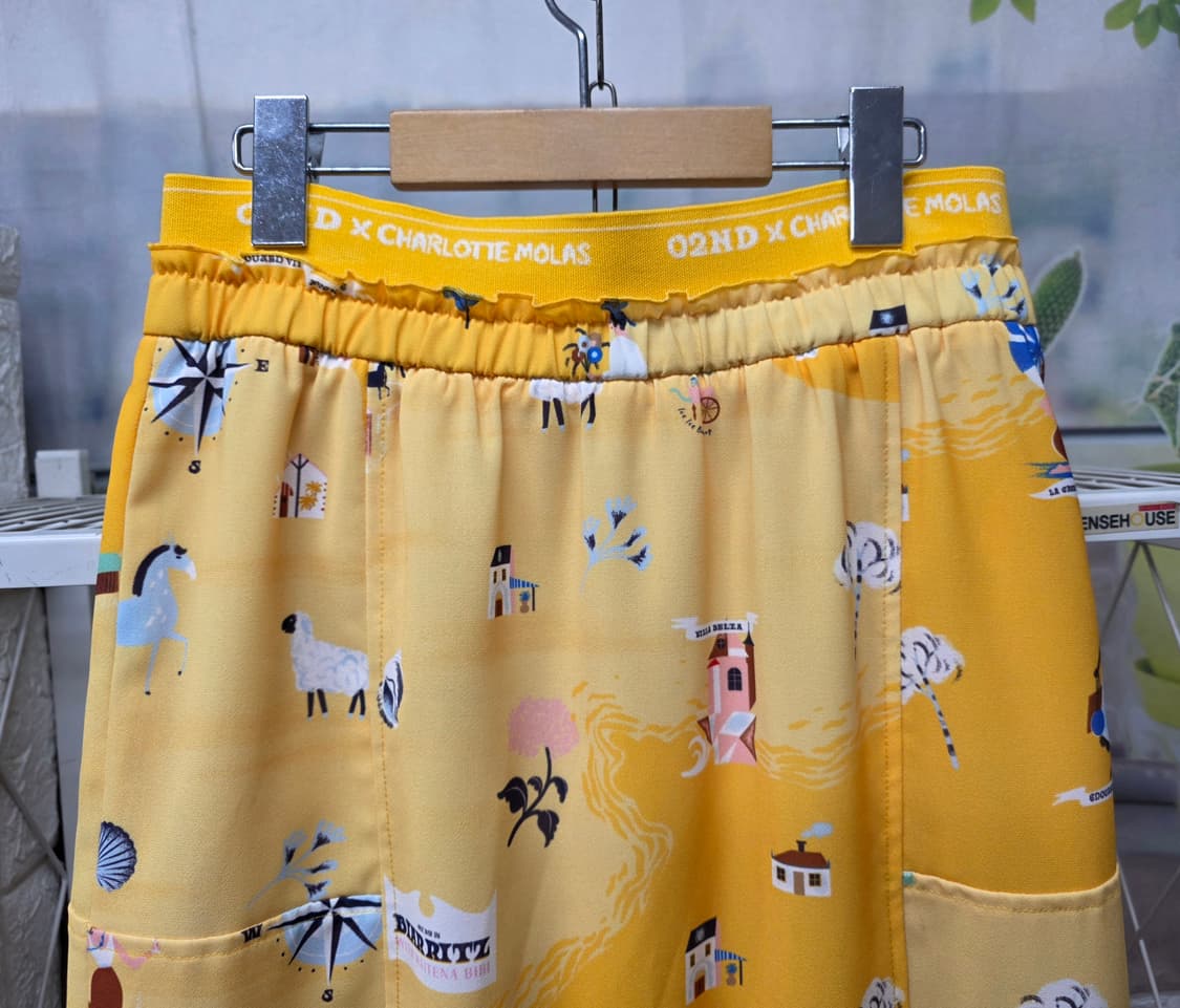 오즈세컨 롱스커트 여성치마 26~27 일러스트 밴딩 스커트 WM34 상품이미지2