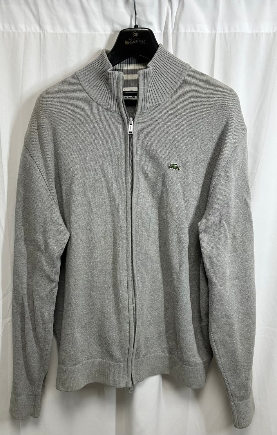 no.130 라코스테 그레이 풀집업 가디건 xl 상품이미지1
