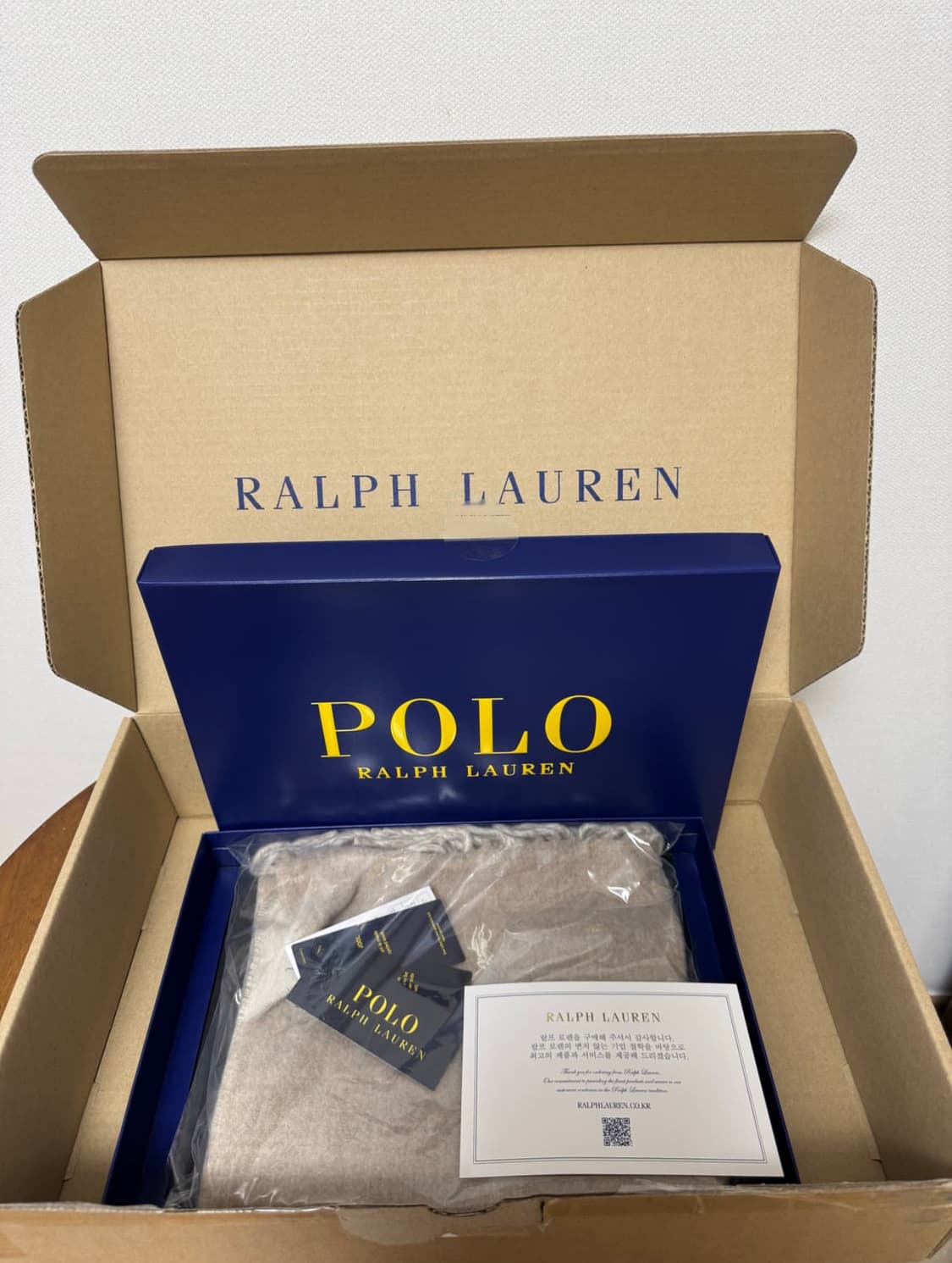 폴로 리버시블 울 블렌드 머플러 (cream) 상품이미지4