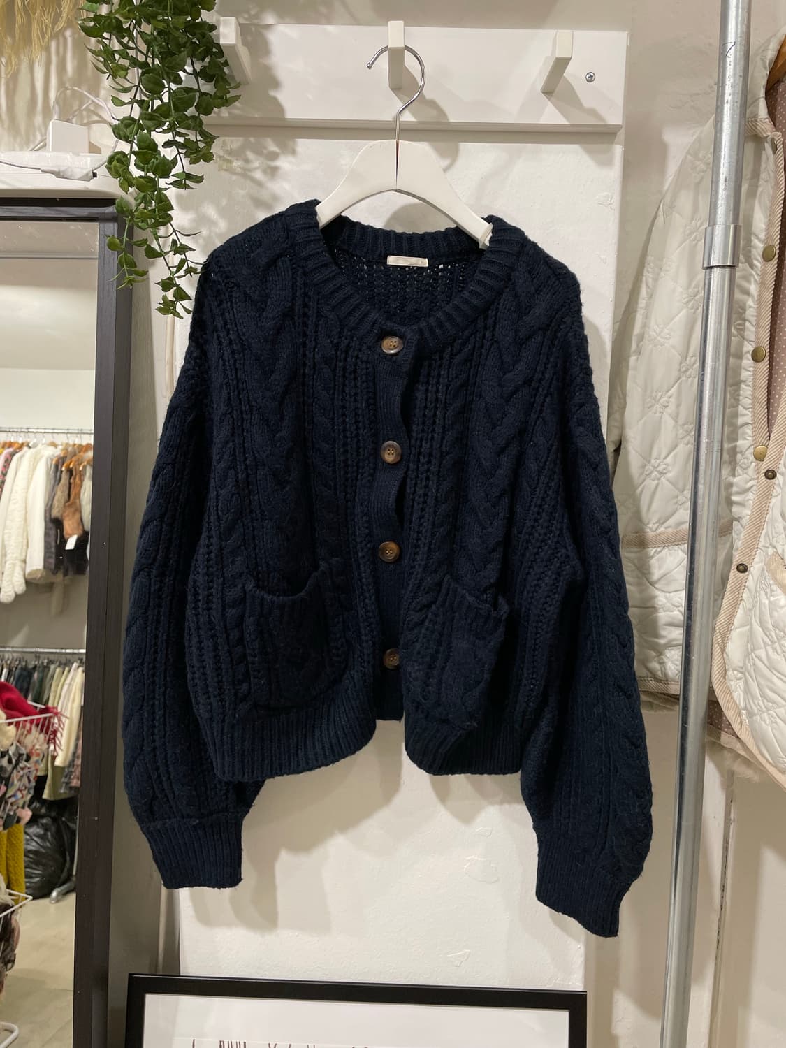 포켓 네이비 가디건 상품이미지7