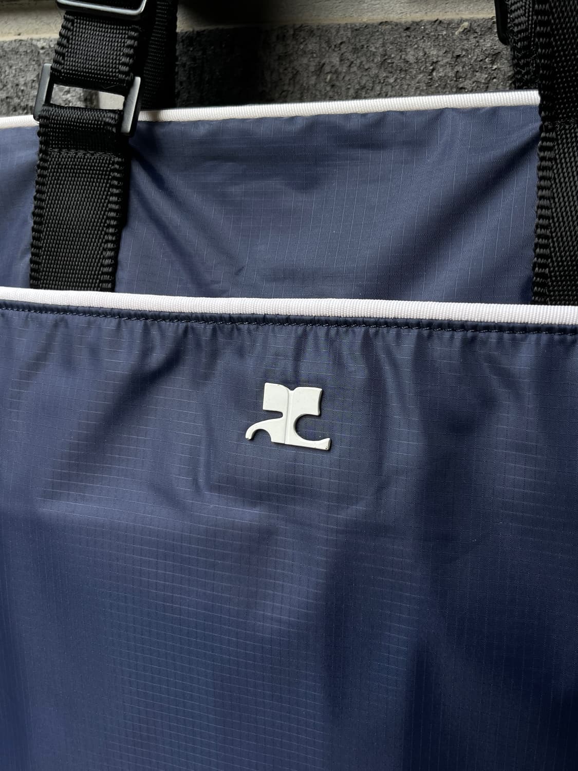 00s Courreges 꾸레쥬 화이트 로고 2웨이 백 라지 상품이미지4