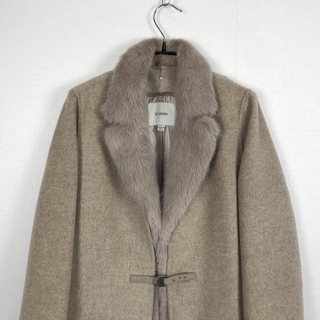 SJ와니 밍크트리밍 울 캐시미어 코트 여성77 상품이미지3