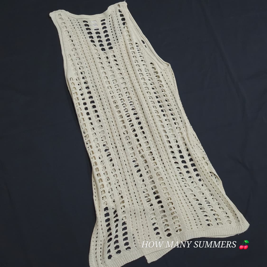 ​빈티지 크로쉐 그물 니트 펀칭 롱나시 레이어드 비치웨어 민소매 원피스 상품이미지1