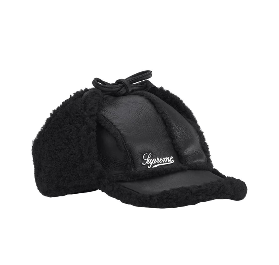 슈프림 셔링 라인드 이어플랩 캡 블랙 상품이미지1