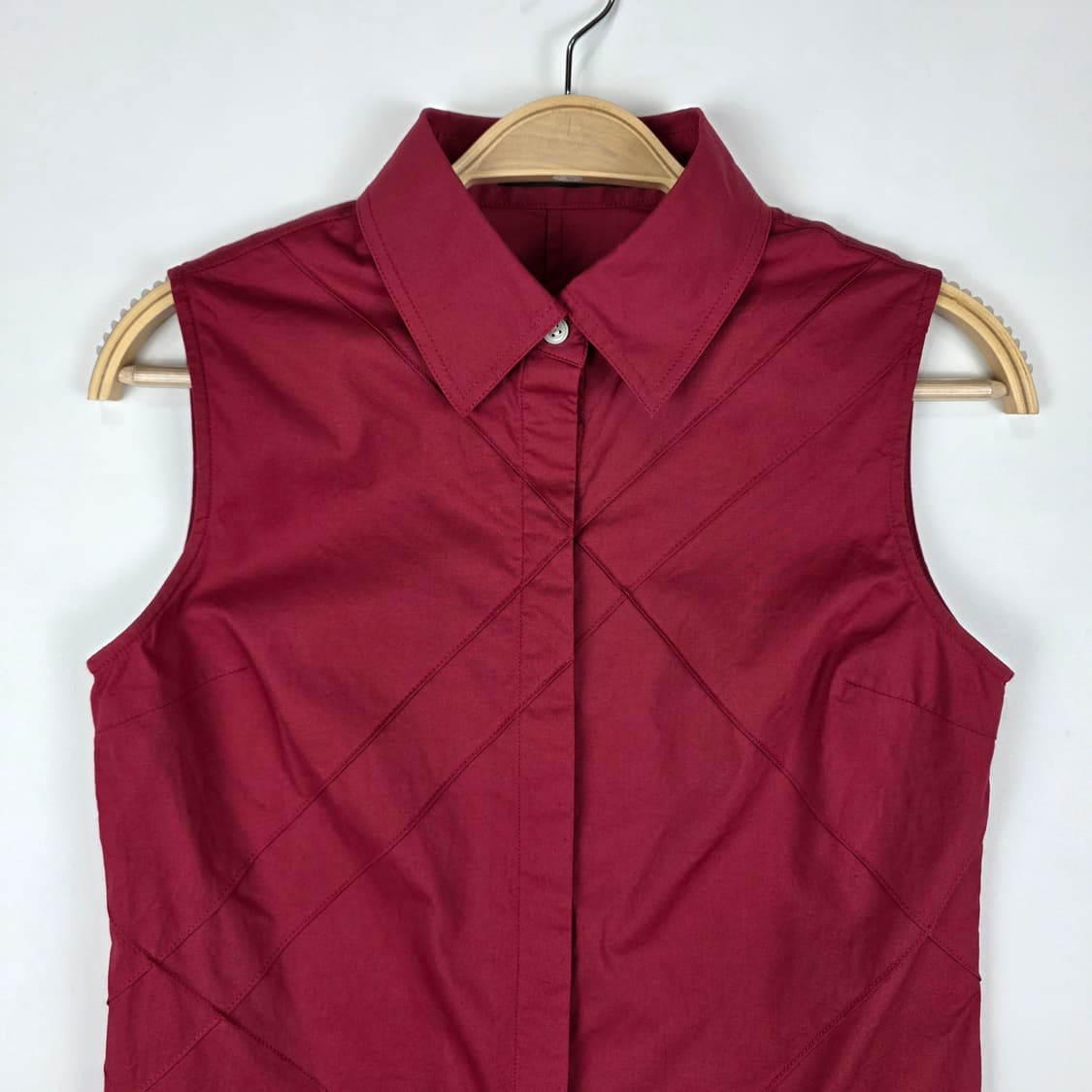 DKNY 어반 버건디 스트럭처 블라우스 상품이미지2