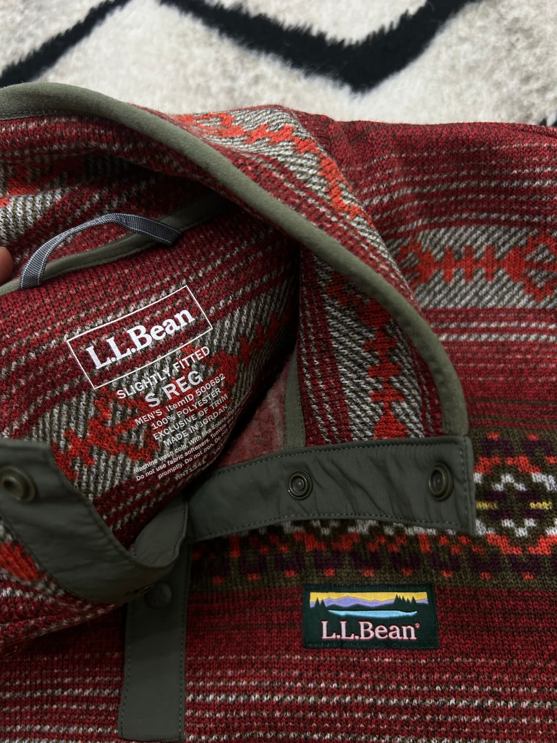 [S]L.L.Bean 플리스 패턴 스냅 풀오버 상품이미지5