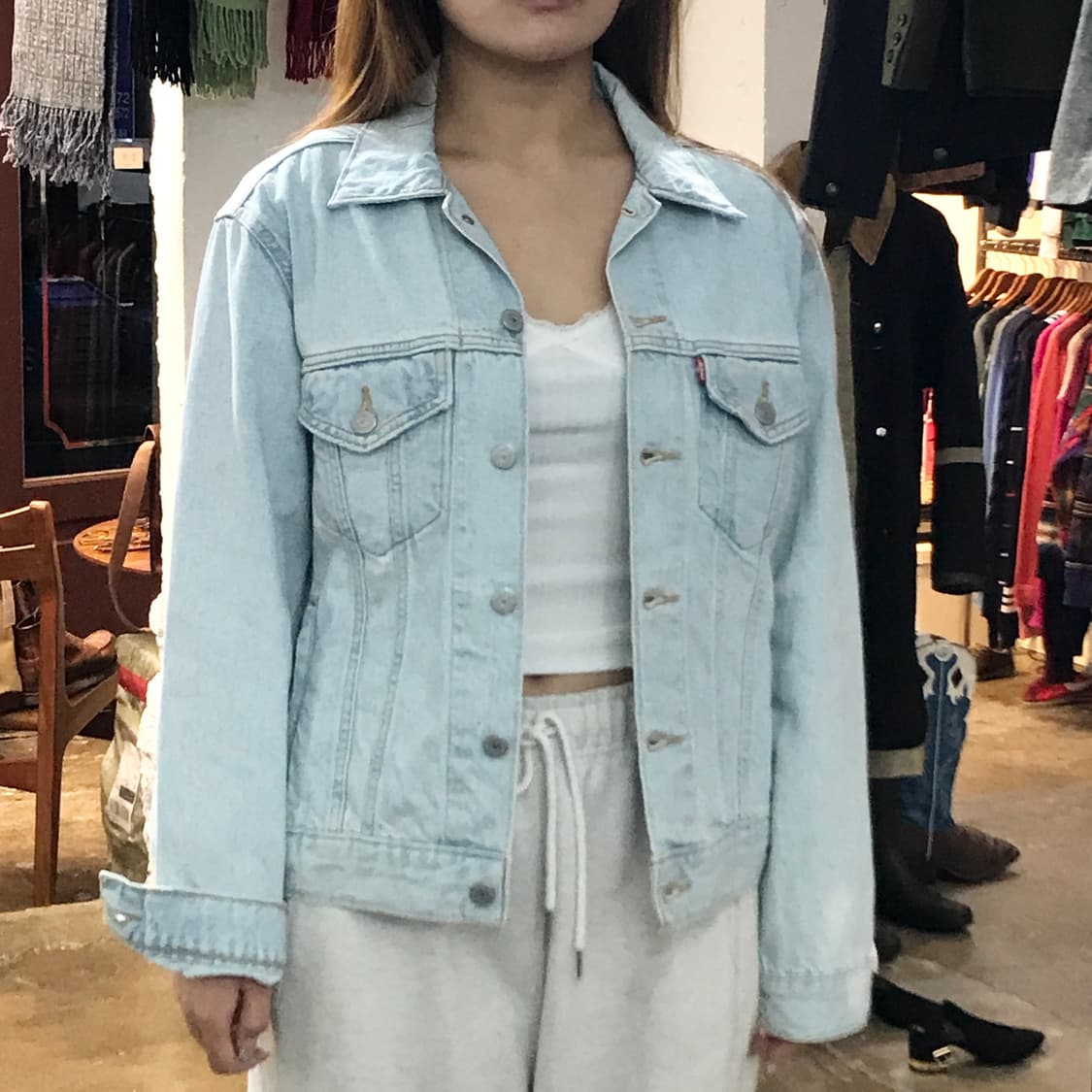 리바이스 아이스블루 워시드 데님 트러커자켓 여성 55 66 상품이미지5