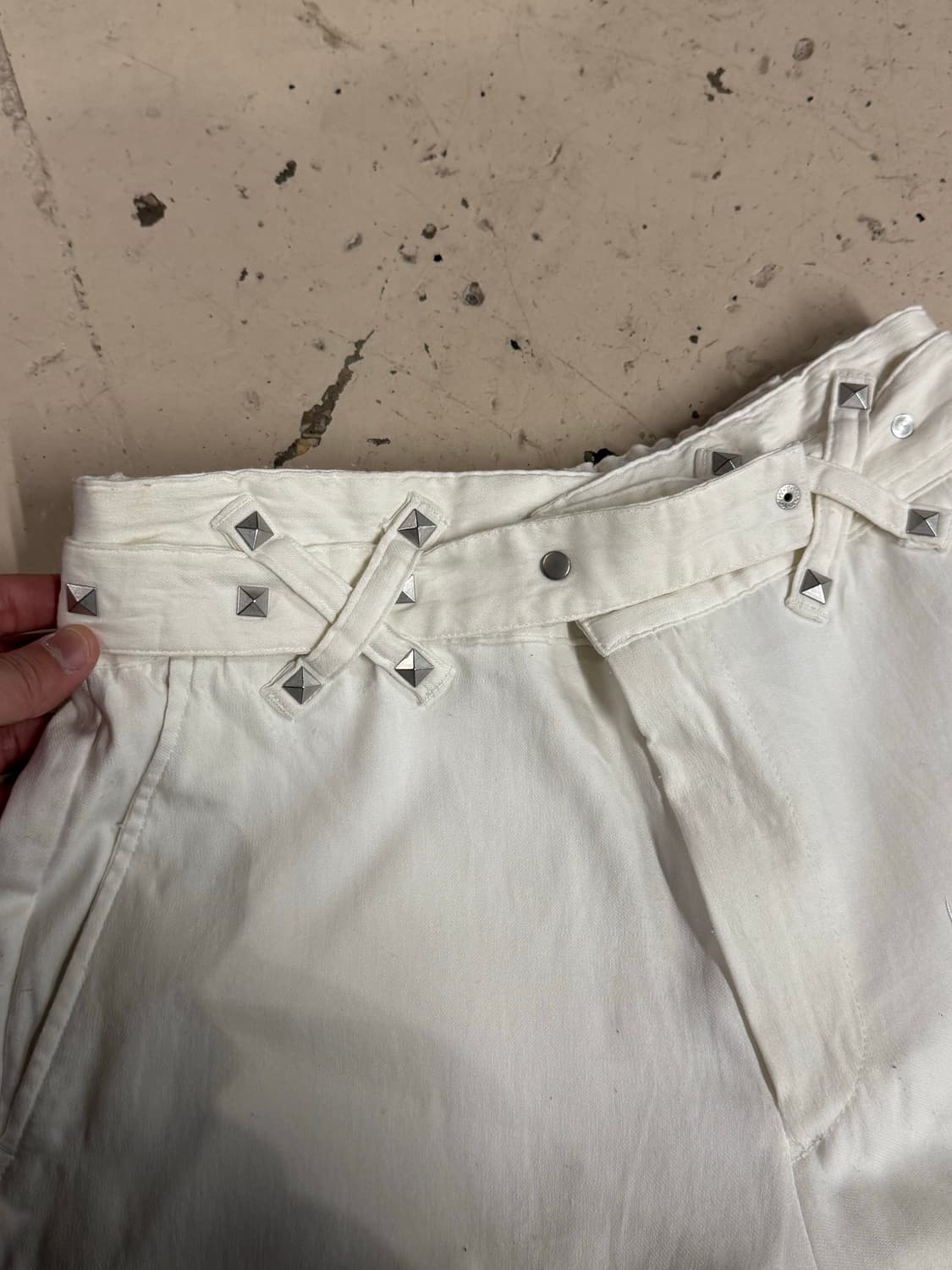 Dim Morie 버클 벨트 화이트 팬츠  상품이미지6