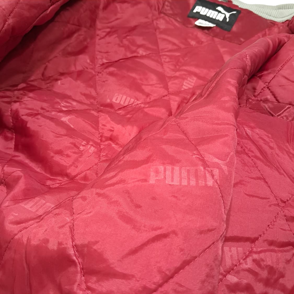 CL302 L 푸마 90s 한국산 나일론 아플리케 레드 바시티 자켓 상품이미지6