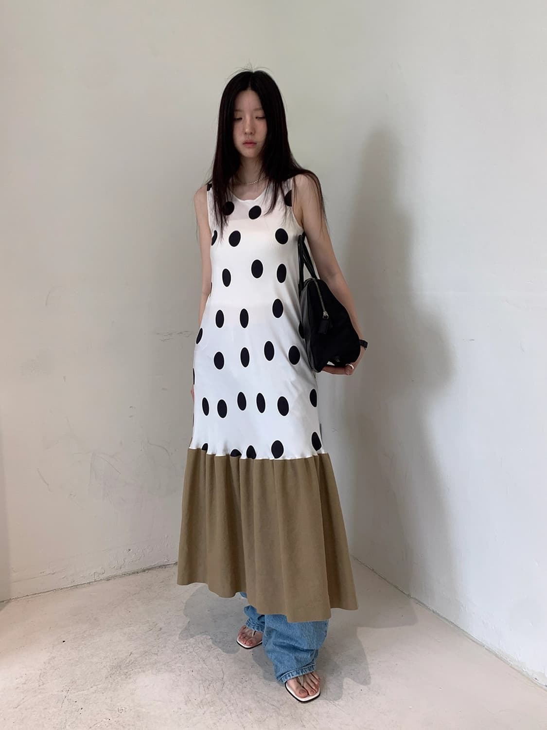 MAISON MARGIELA DOTS SILK MAXI DRESS 상품이미지1