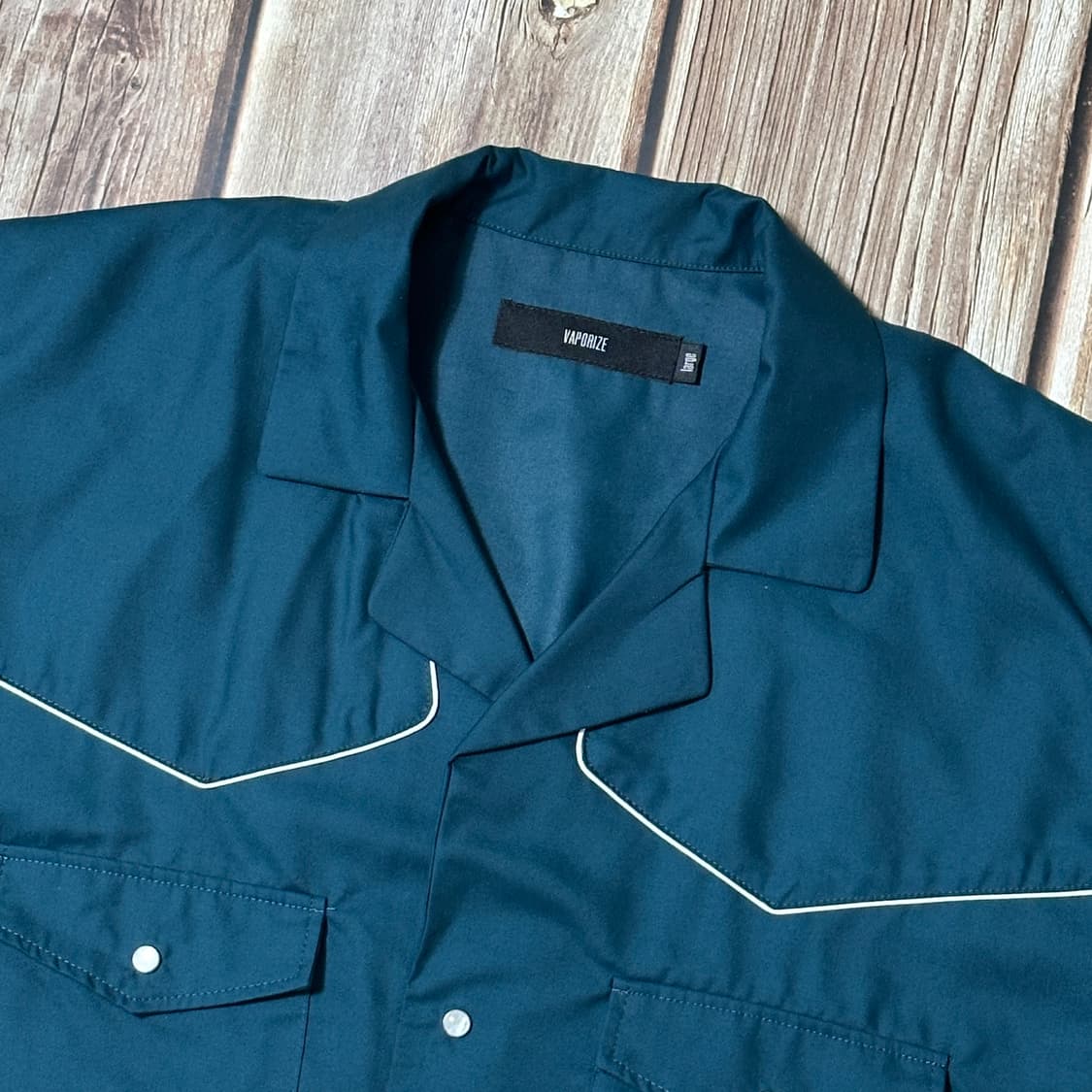 빔즈 Vaporize 웨스턴 반팔 셔츠 그린 색상 L사이즈 상품이미지4