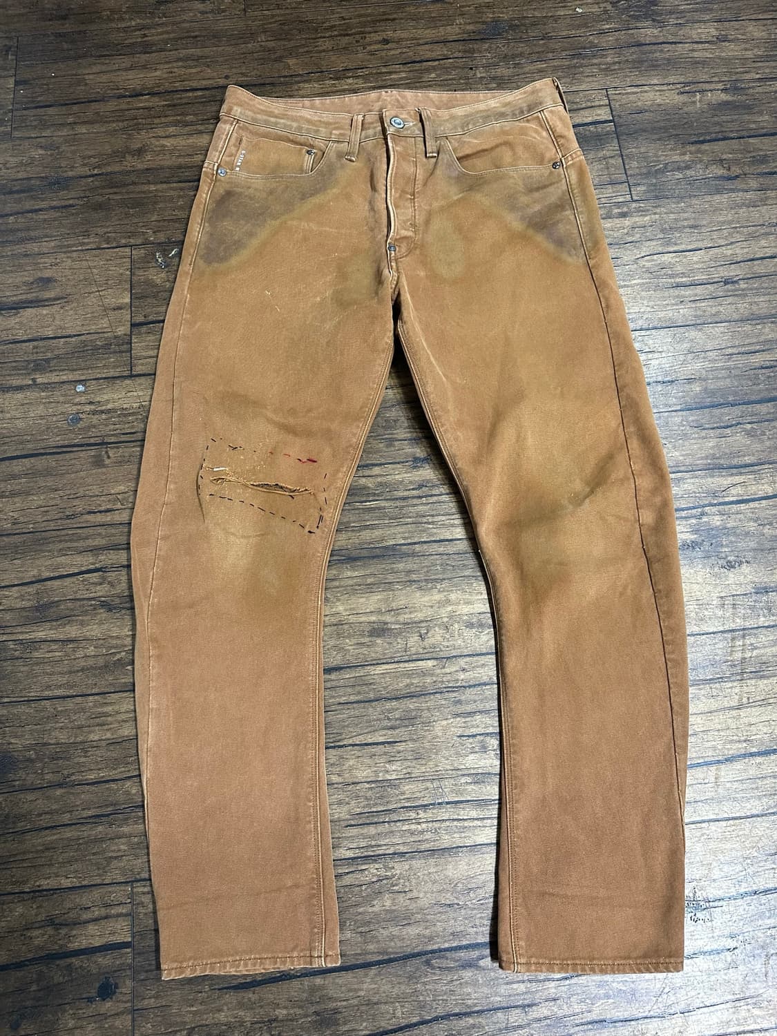 지스타 G-STAR RAW 브라운 덕캔버스 워크 팬츠  버튼플라이 32 상품이미지2