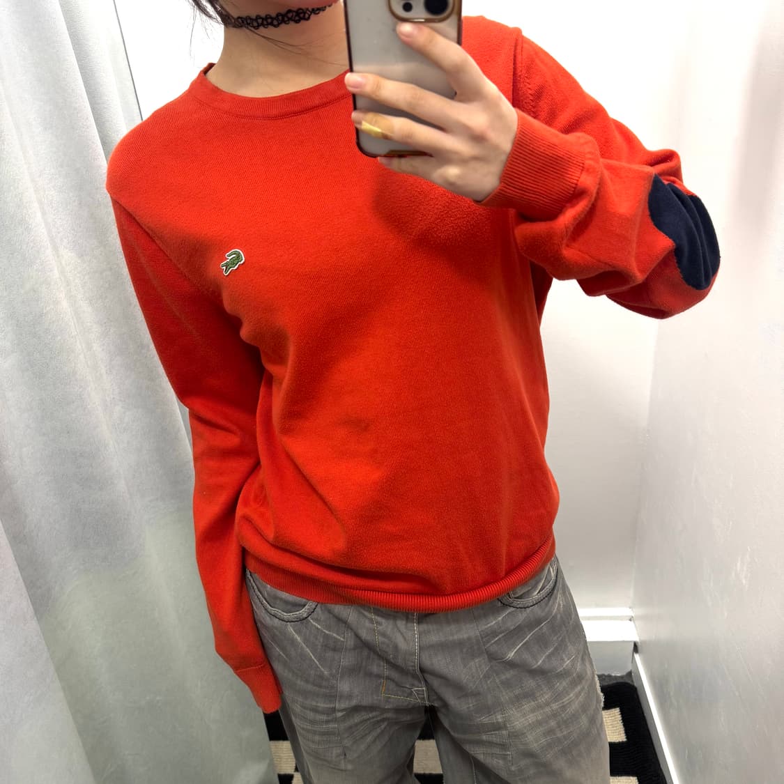 라코스테 오렌지 암패치 니트 상품이미지2