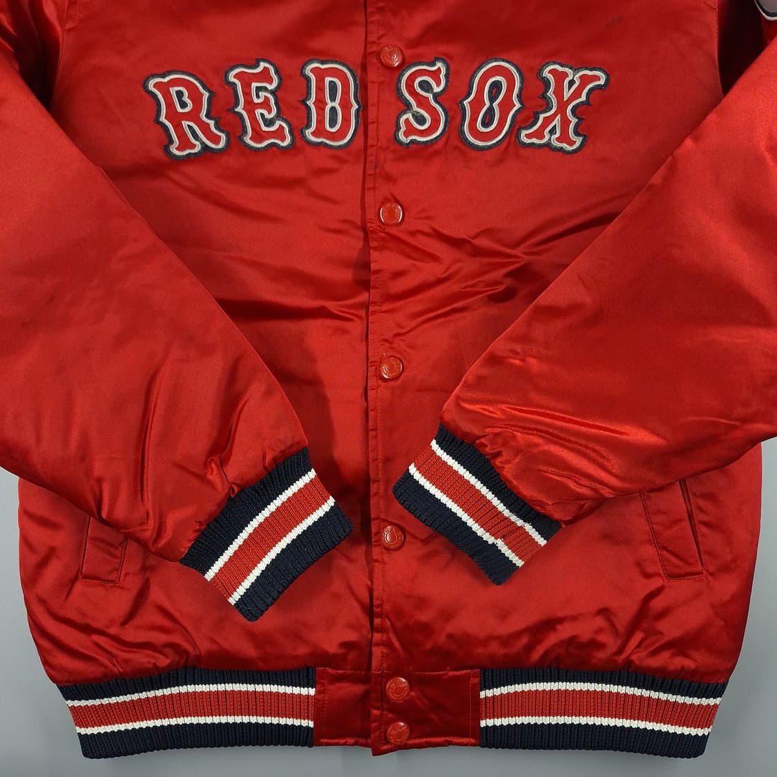 MLB 엠엘비 00s 레드 네이비 배색 보스턴 레드삭스 바시티자켓 상품이미지4