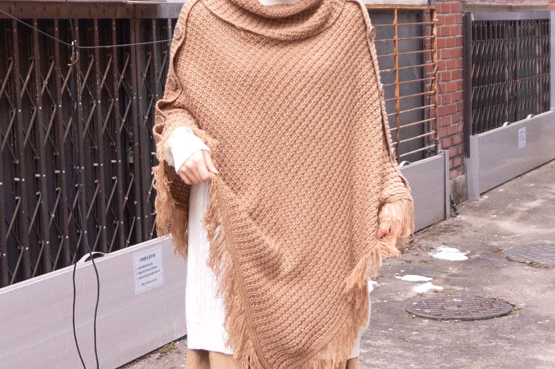 사막초원 니트 판초 상품이미지10