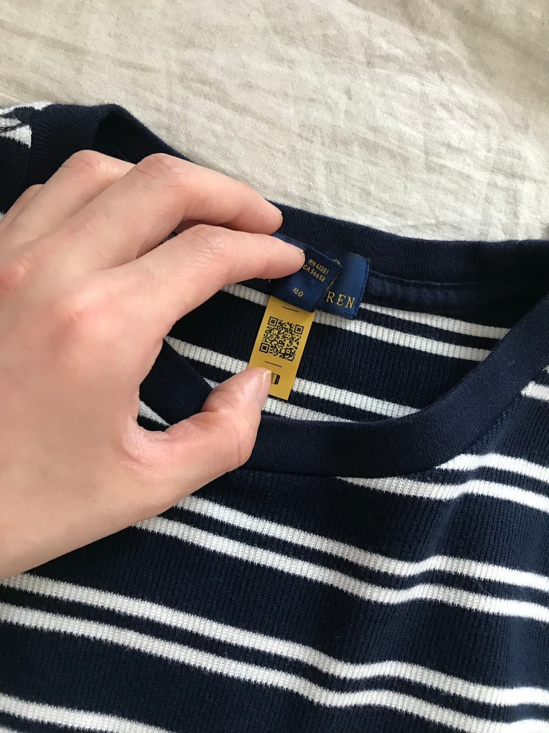 폴로 랄프로렌 QR코드택 포니로고 스트라이프 롱슬리브티  상품이미지8