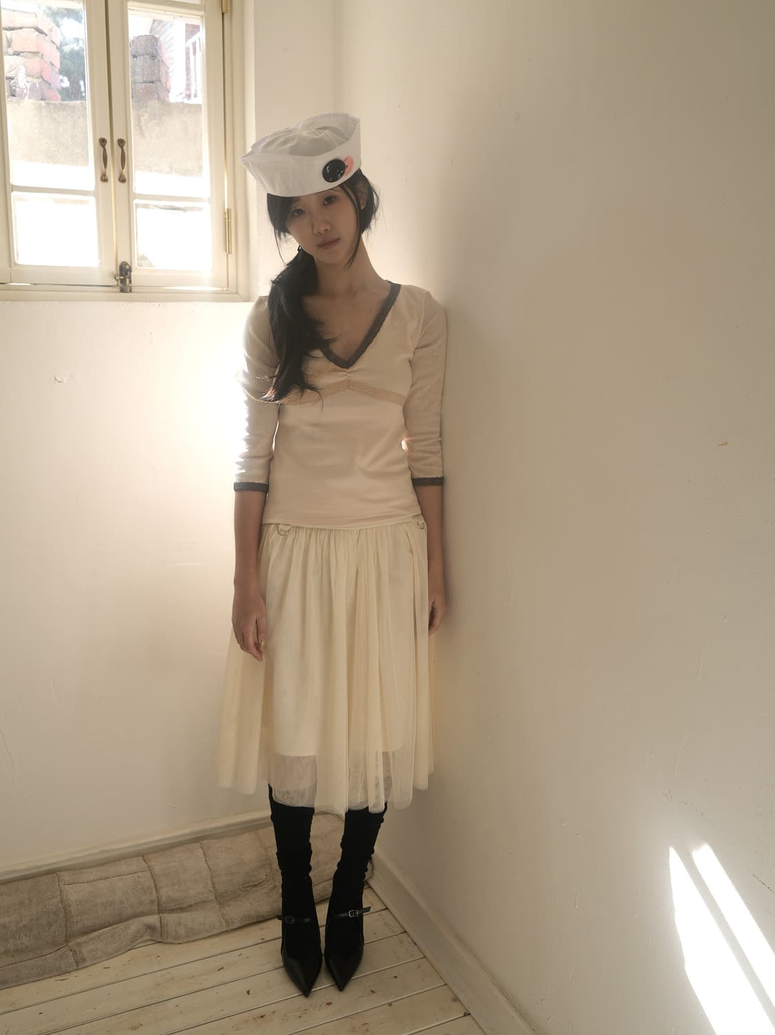 인앤양인하모니 튤 스커트 아이보리 상품이미지1