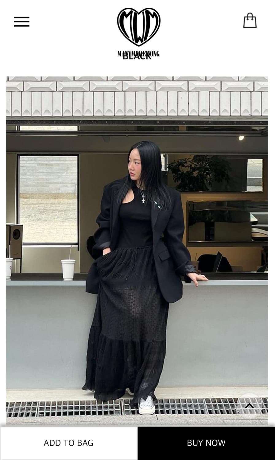 매니모어몽 레이스 맥시 스커트 블랙 새상품 상품이미지6