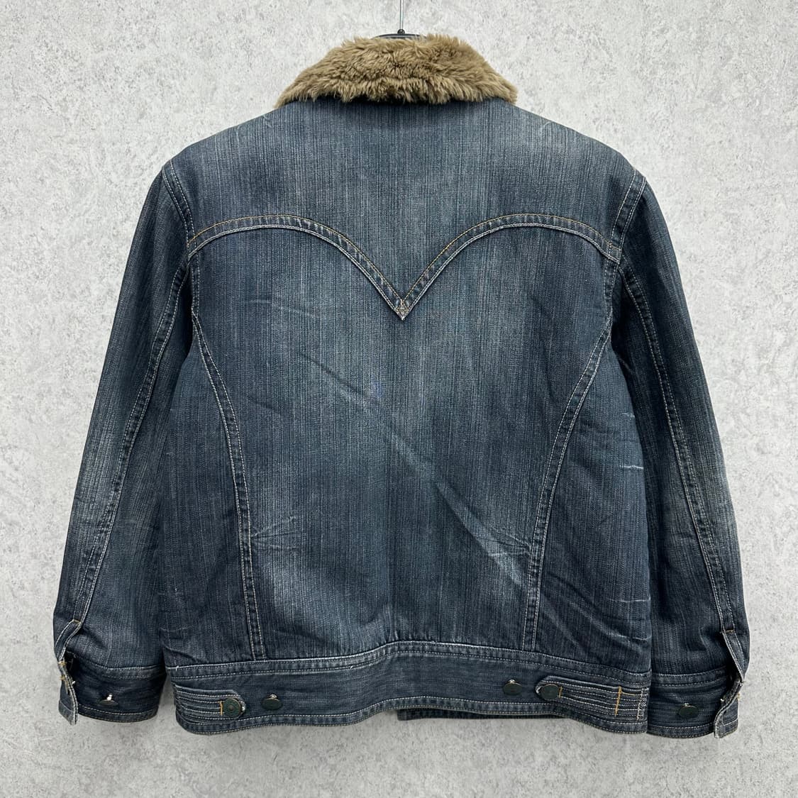 95 y2k 남자 누빔 워싱 데님 트러커 자켓 상품이미지2