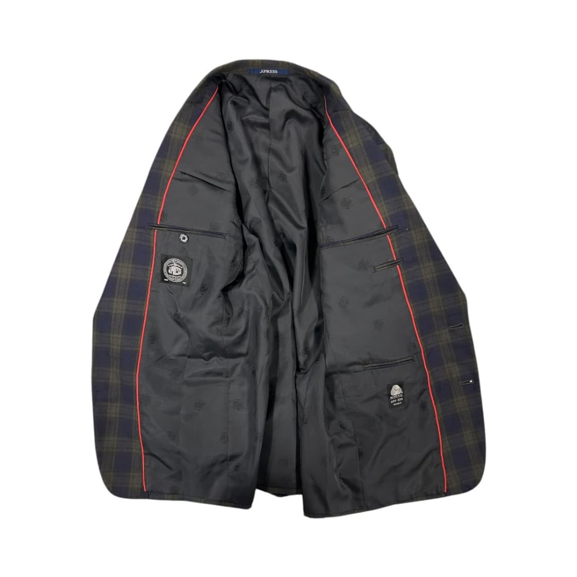 M) 제이프레스 네이비 타탄체크 금장 울 블레이저 OB-008 상품이미지7
