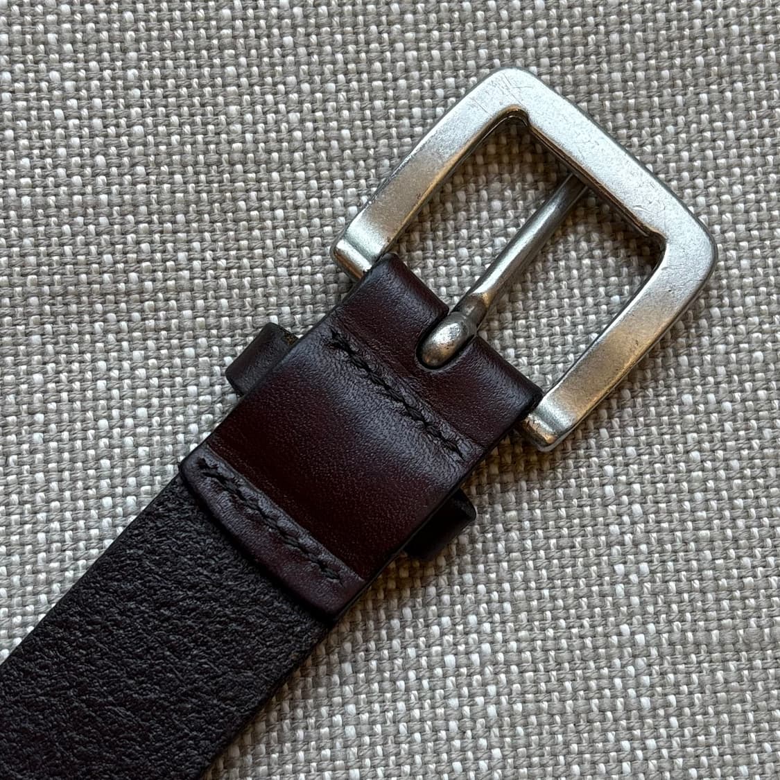 [25-26] 90s USA OLD NAVY 브라운 레더 메탈 버클 벨트 상품이미지8