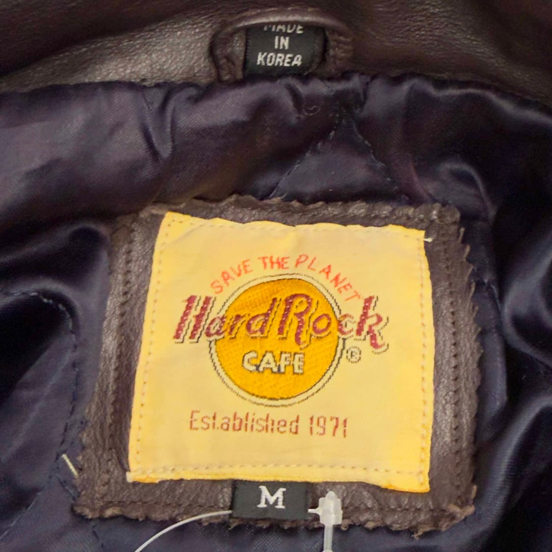 90s 하드락 카페 레더 바시티 자켓 상품이미지4