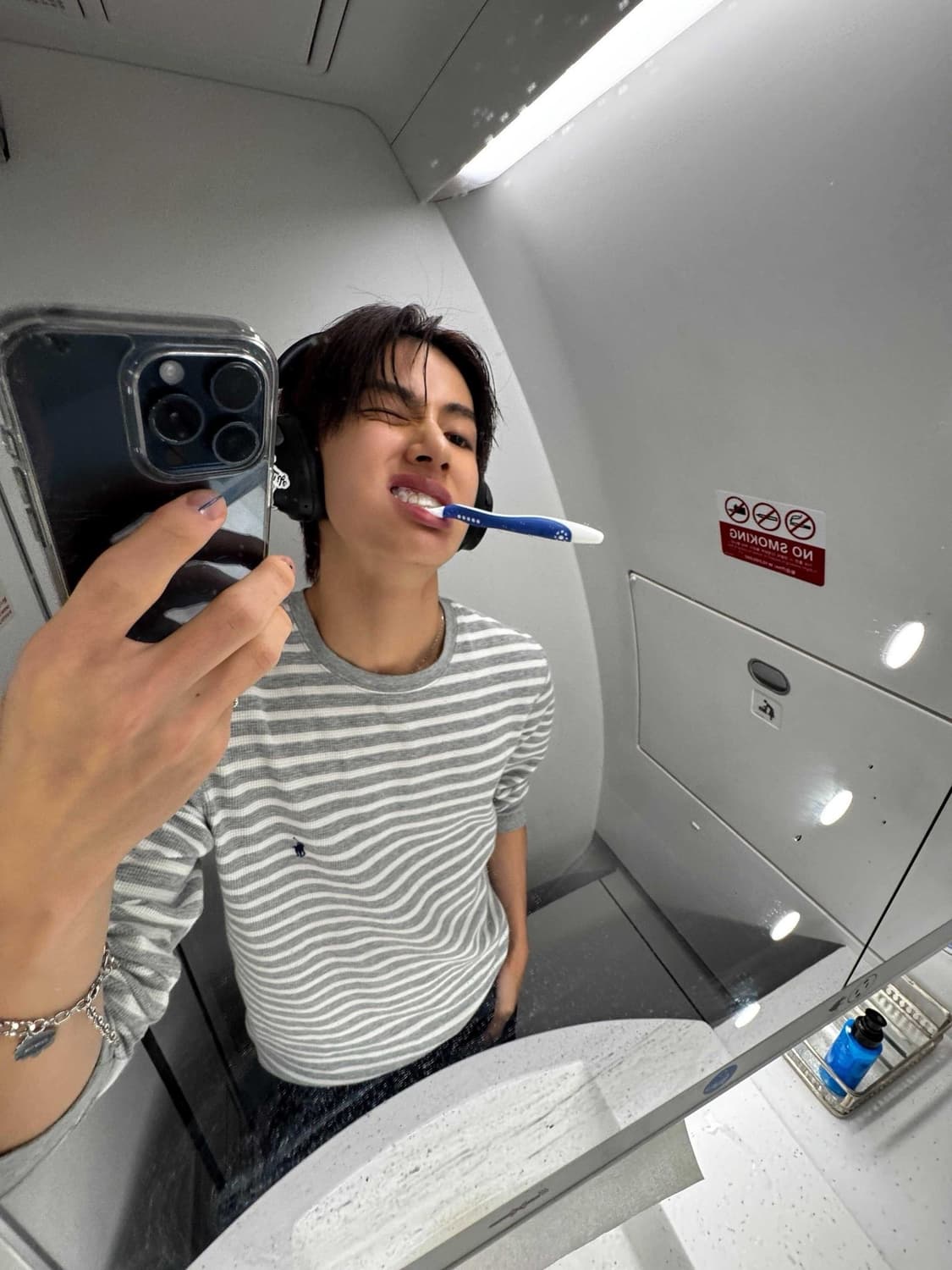 폴로 스트라이프 와플티 엄성현티 m 상품이미지3