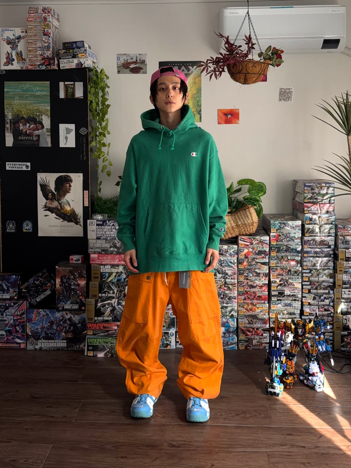 Champion Reverse Weave 정글 그린 오버 후드 상품이미지2