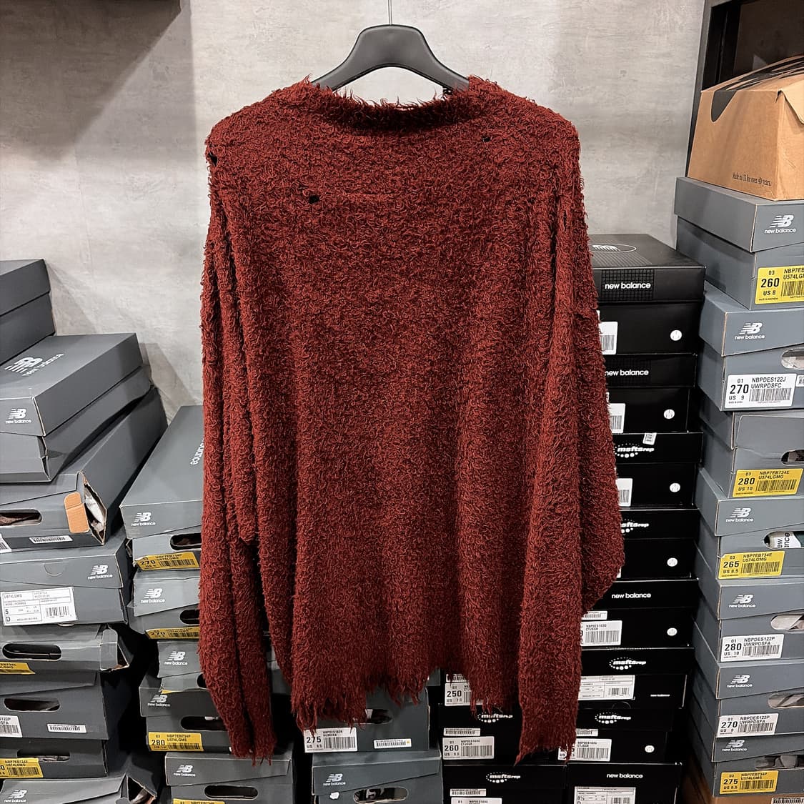 (정품/새상품) 미하라 야스히로 남성 브라운 코튼 풀오버 니트 상품이미지4