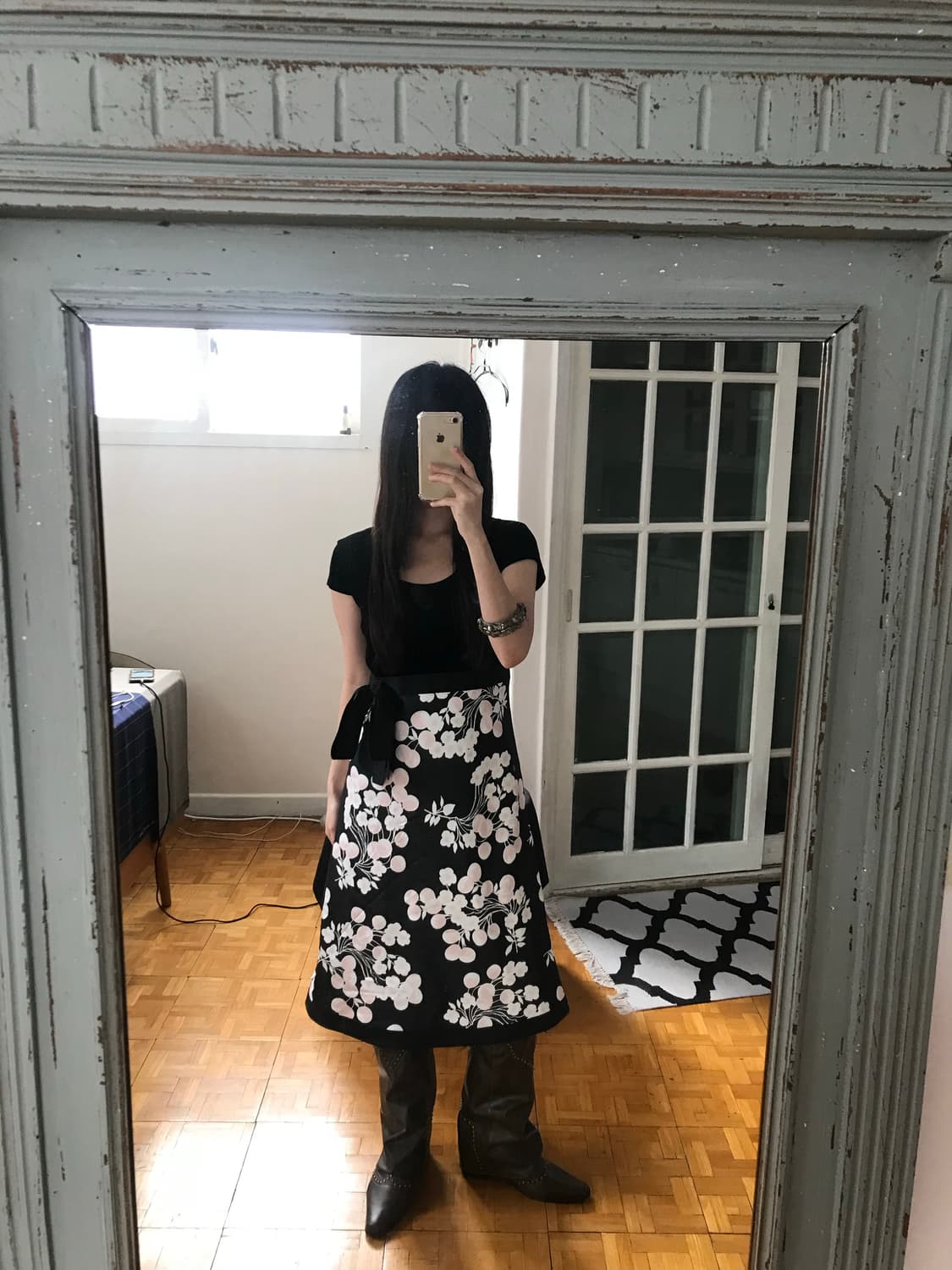 vintage velvet pattern one-piece 상품이미지2