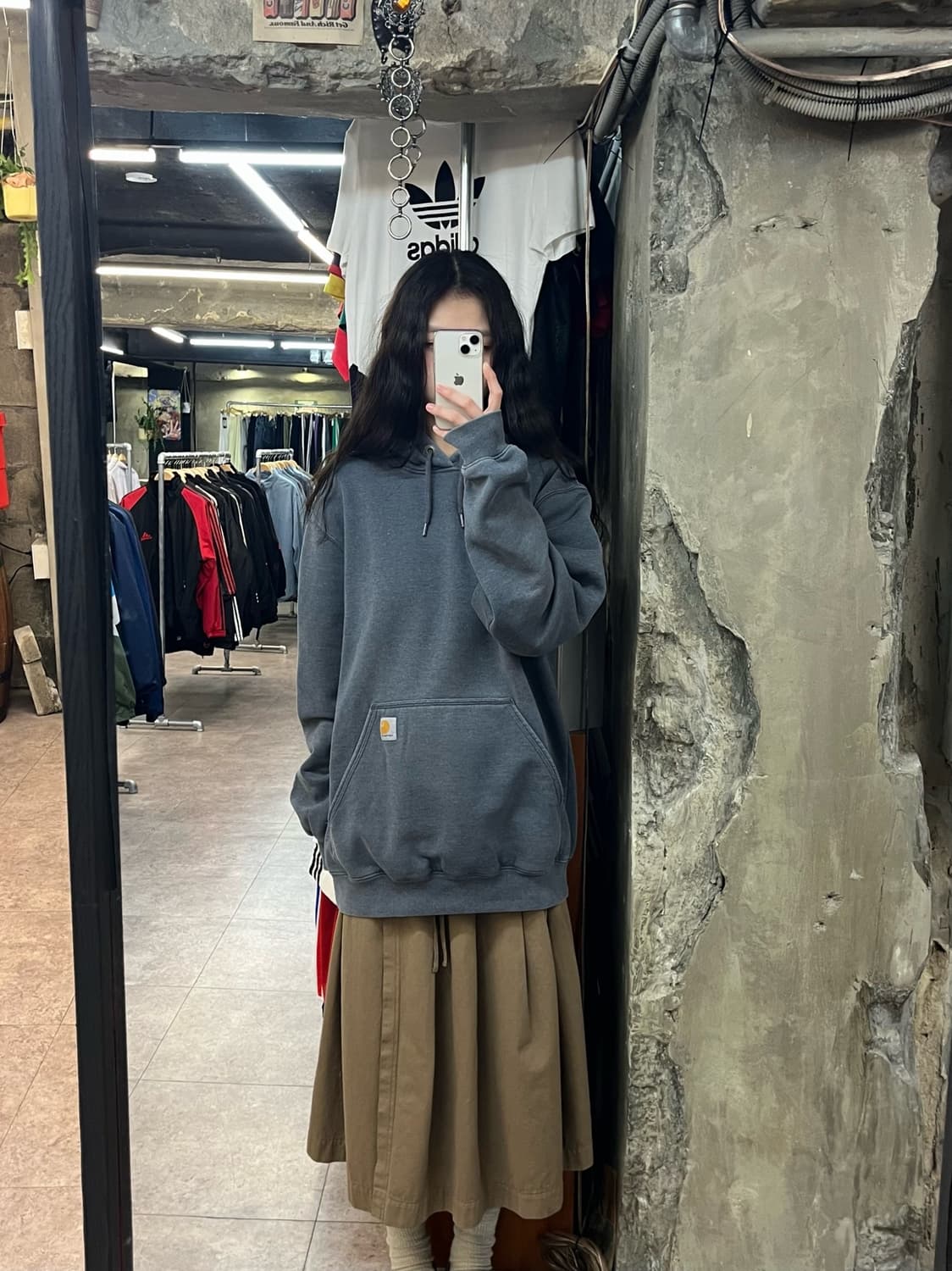 칼하트 기모 후드티 그레이 M #csz2740  상품이미지2