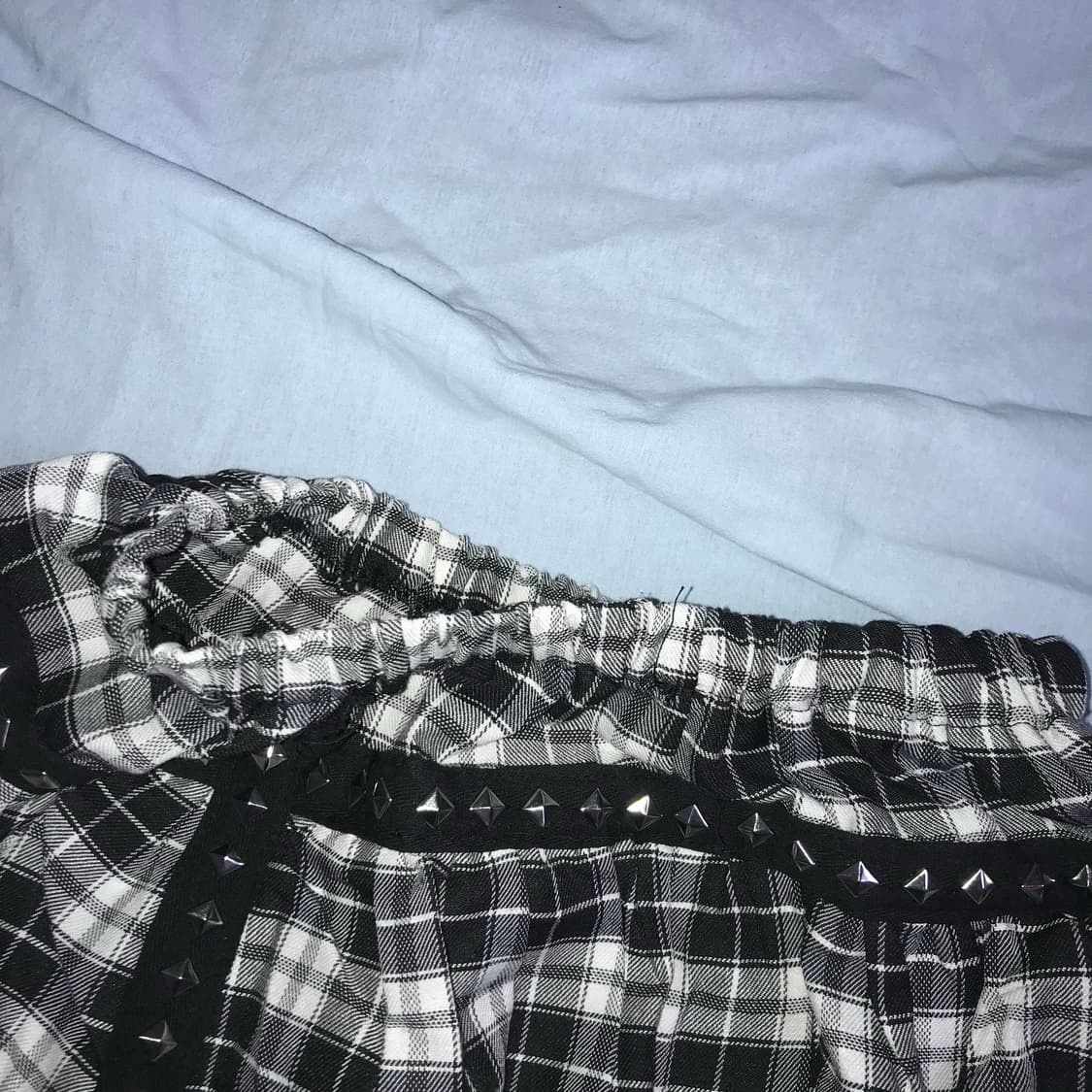 y2k 갸루 스커트 체크 밴딩 고스 펑크룩 빈티지 상품이미지2