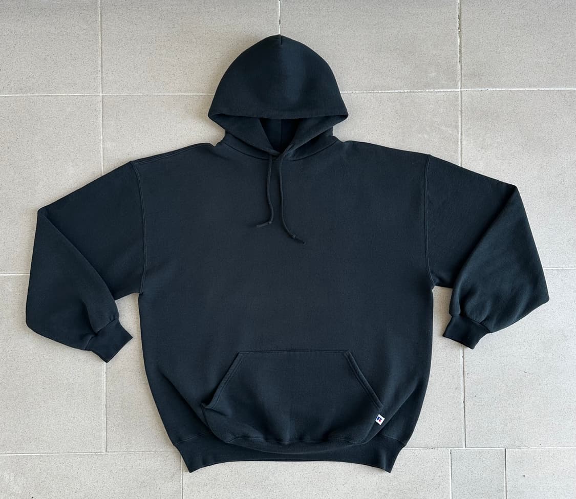 90s 빈티지 러셀 후드 블랙 XXL USA 상품이미지1