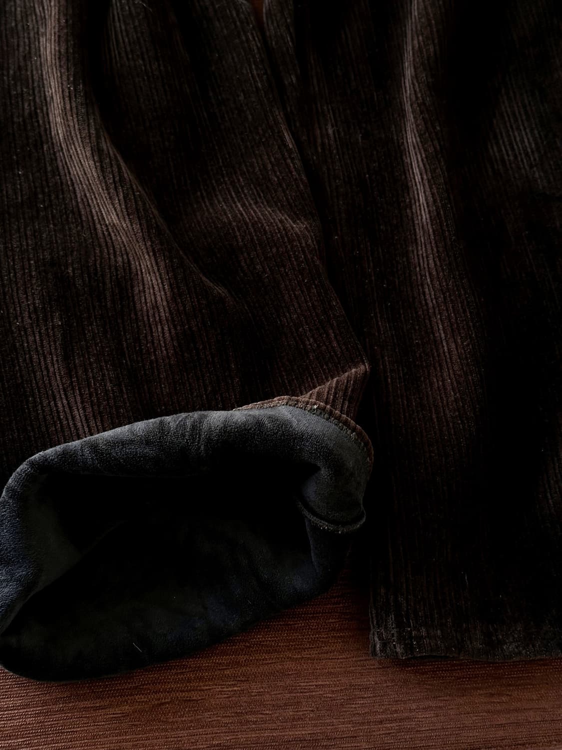 Cord design inner fleece wide warm pants 상품이미지8