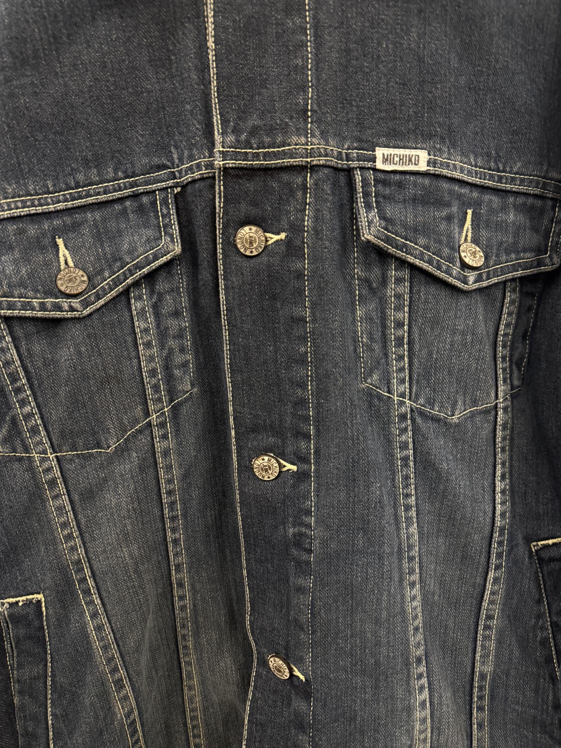 미치코 코시노 런던 90s 워싱 데님 청자켓 L 상품이미지6