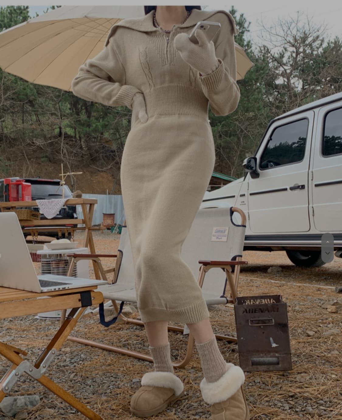 다르반집업 니트롱원피스 상품이미지9