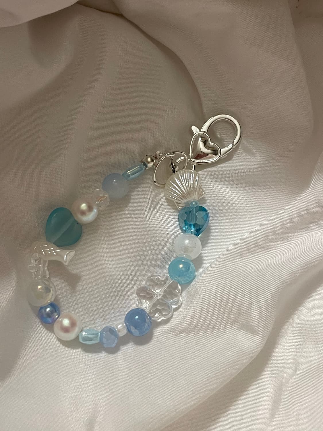 Shell aqua blue keyring . 여름 조개 키링 상품이미지1