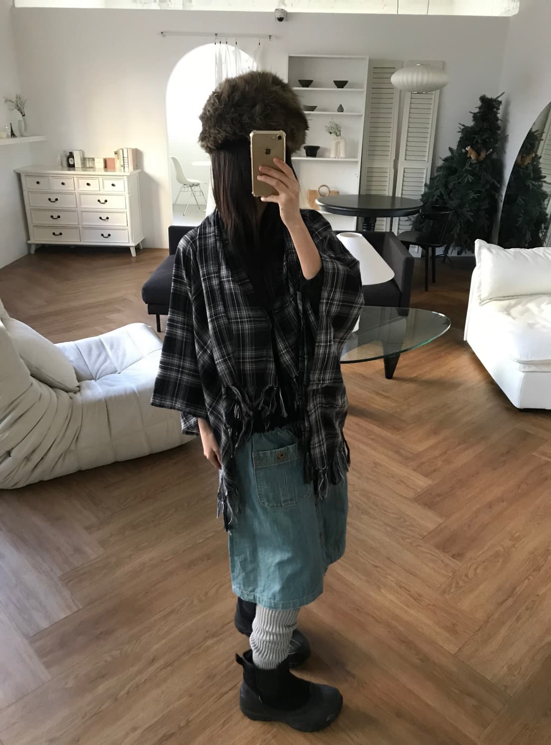 vintage denim button skirt 상품이미지1