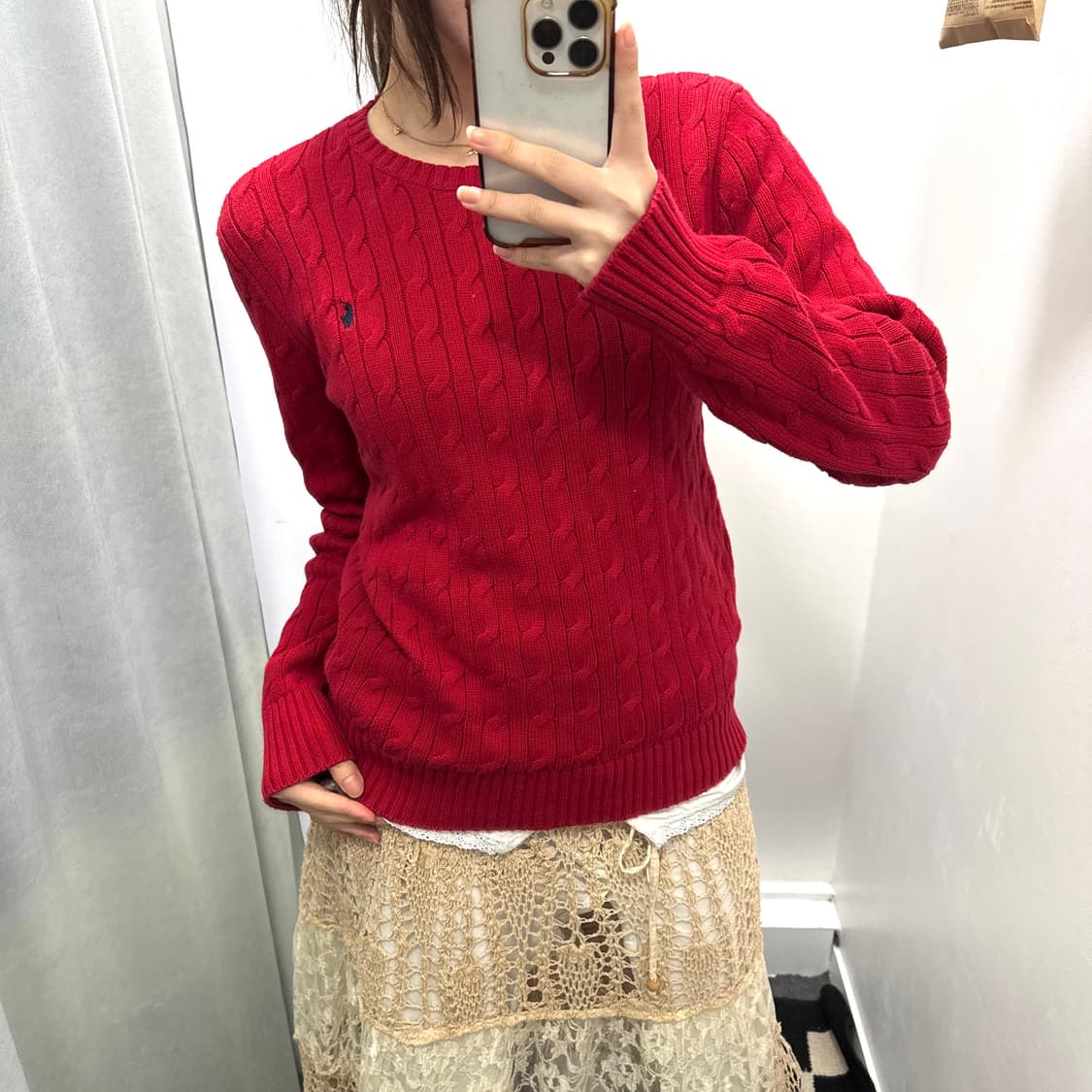 폴로 레드 케이블 니트 상품이미지1