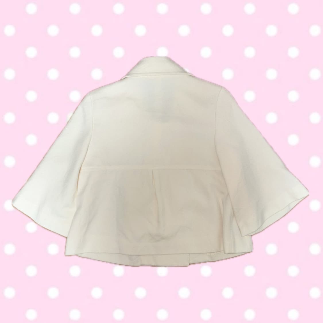 모리걸 히메갸루 화이트아이보리 케이프 동글 자켓 숏코트 상품이미지4