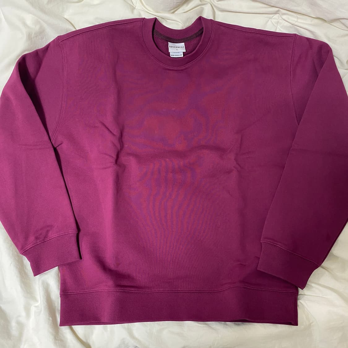 소버먼트 950g 세미오버핏 맨투맨 다크 핑크 상품이미지1