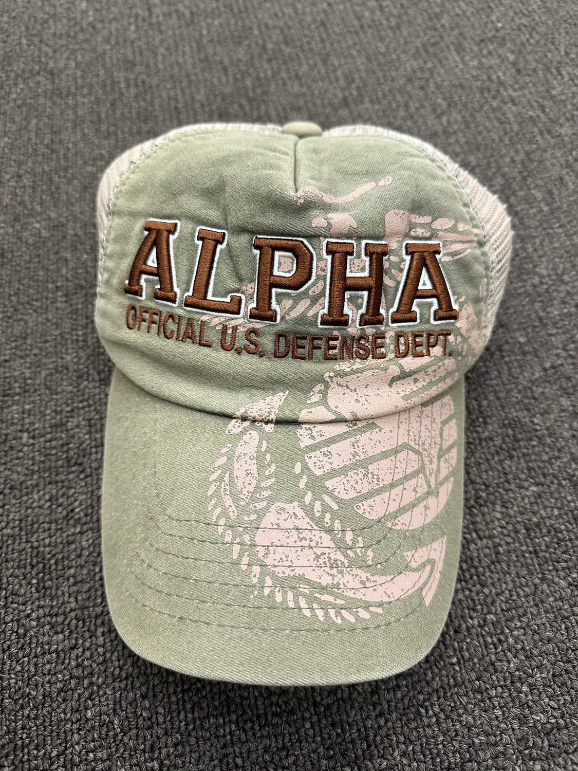 알파인더스트리 빈티지 레터링 자수 메쉬캡 상품이미지3