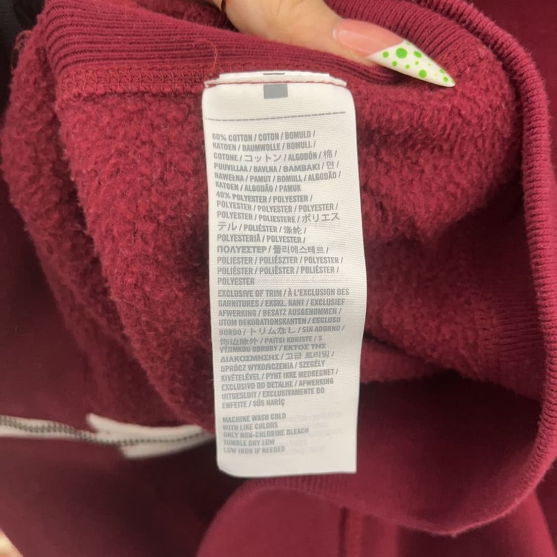 아베크롬비 레트로 00's 버건디와인 약기모 후드집업 M C09171 상품이미지6