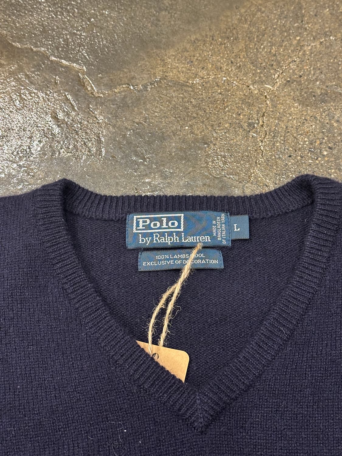 폴로 랄프로렌 렘스울 네이비 V넥 니트 L 상품이미지4