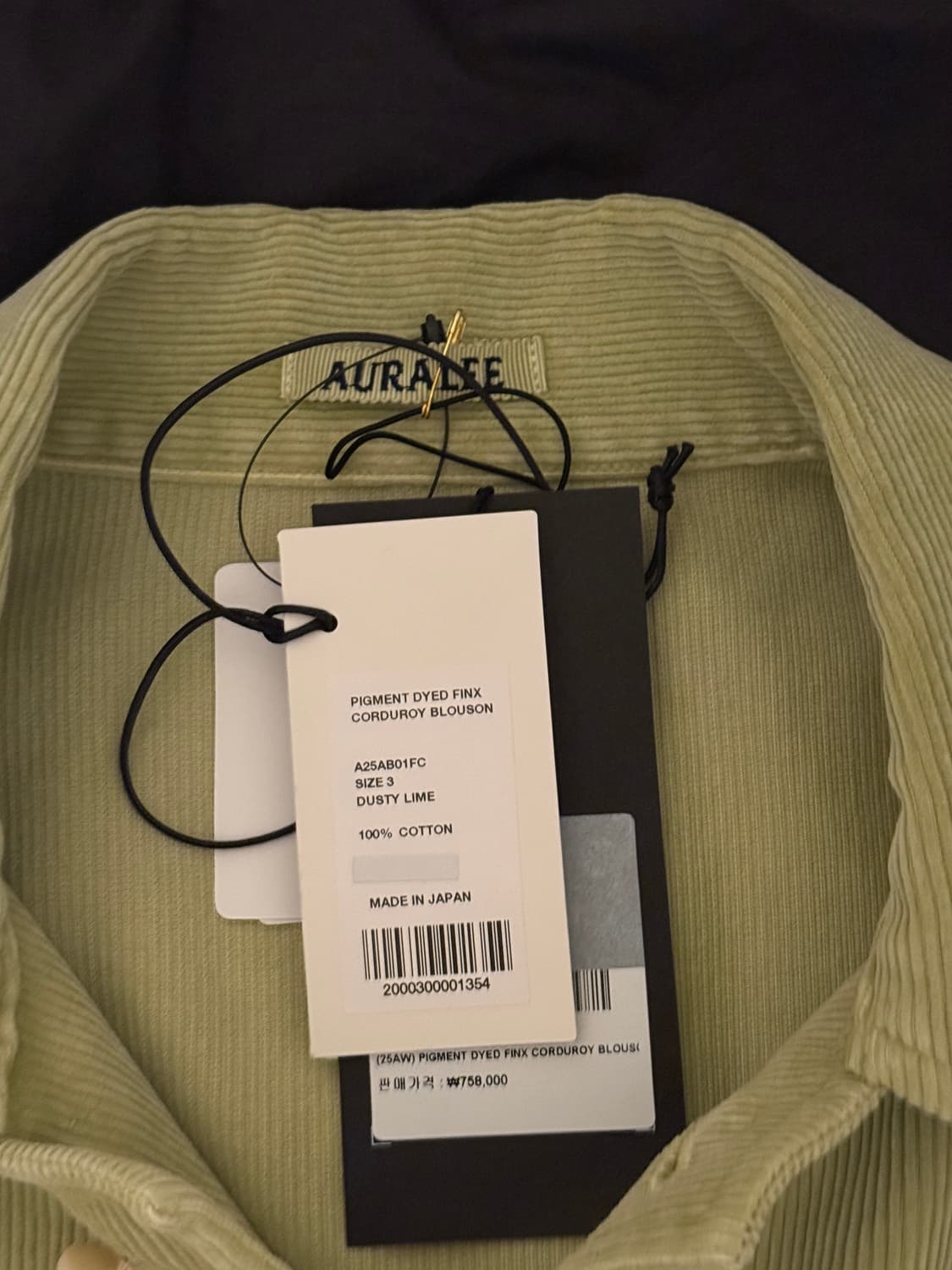 오라리 코듀로이 자켓 3사이즈 상품이미지2