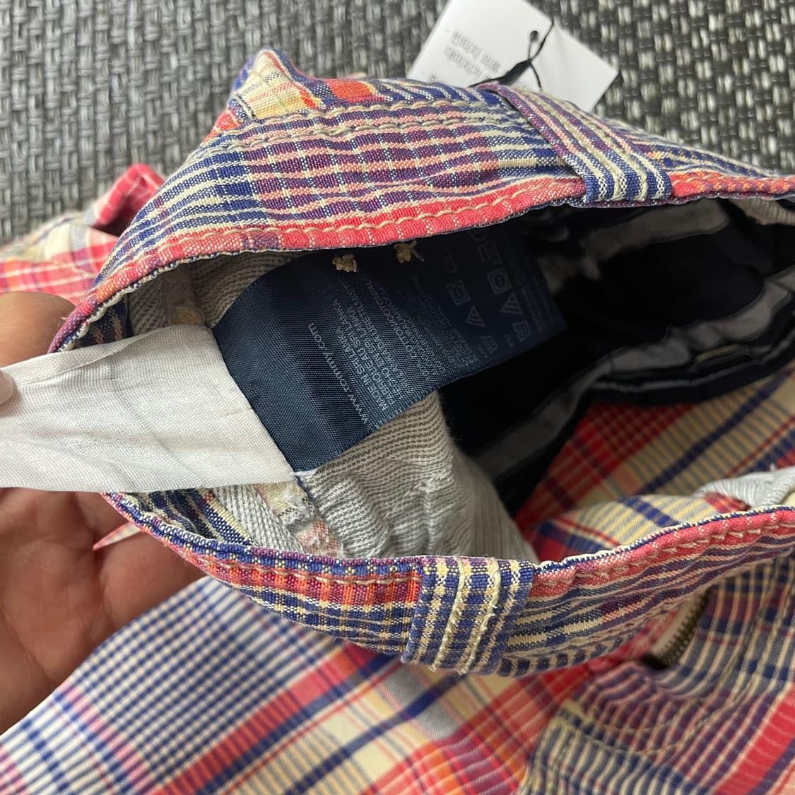 (32) 타미힐피거 마드라스 체크 패치워크 코튼 하프팬츠 상품이미지5