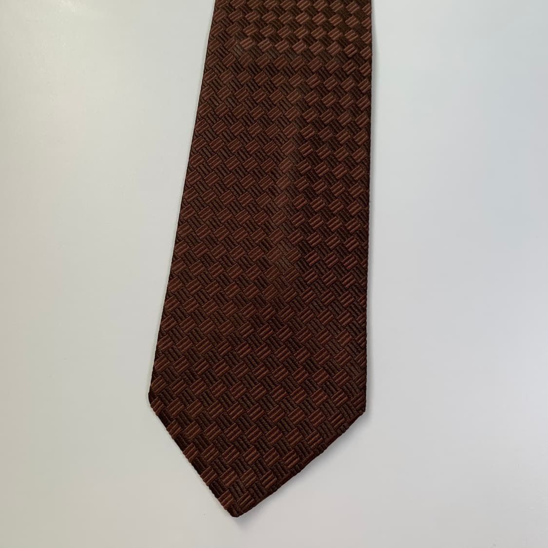 살바토레 페레가모 이태리 100실크 명품넥타이 브라운 체크무늬 A+등급 상품이미지9